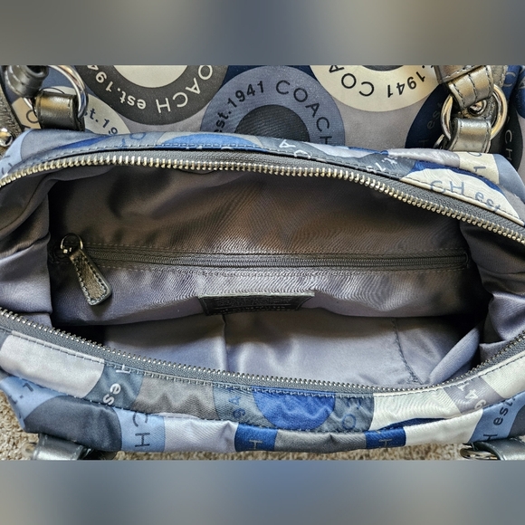 Coach Rare Alexanda Satchel Handbag, Circular Logo Print, Like New! - Picture 6 of 9